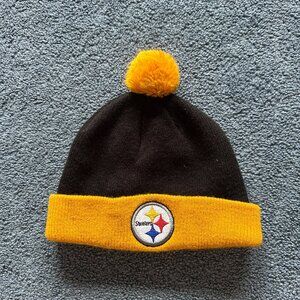 OTS Toddler Black & Yellow Pittsburgh Steelers Beanie Tossle Cap Hat